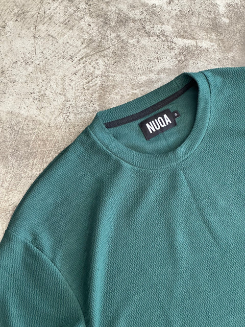 Cropped Textured Tee - Verde