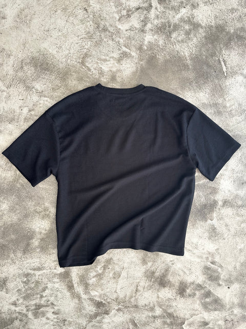 Cropped Textured Tee - Negro