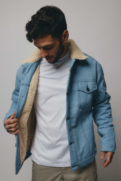 Denim Sherpa Jacket - Celeste