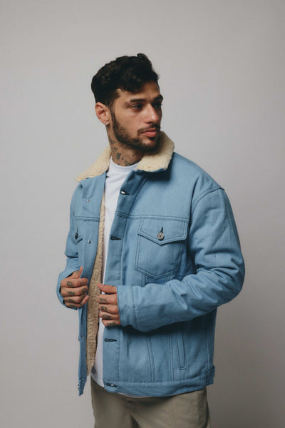 Denim Sherpa Jacket - Celeste