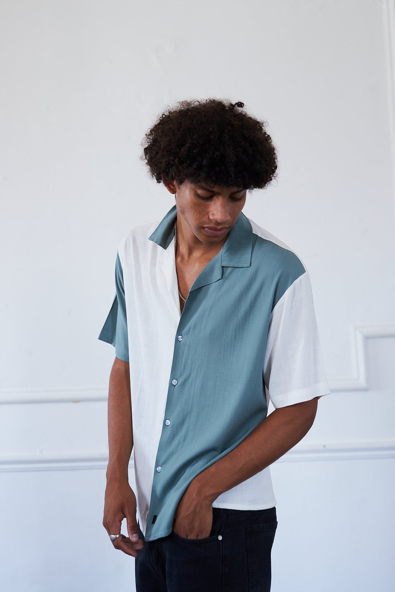 Ibiza Vintage Linen Shirt - Verde/Blanco