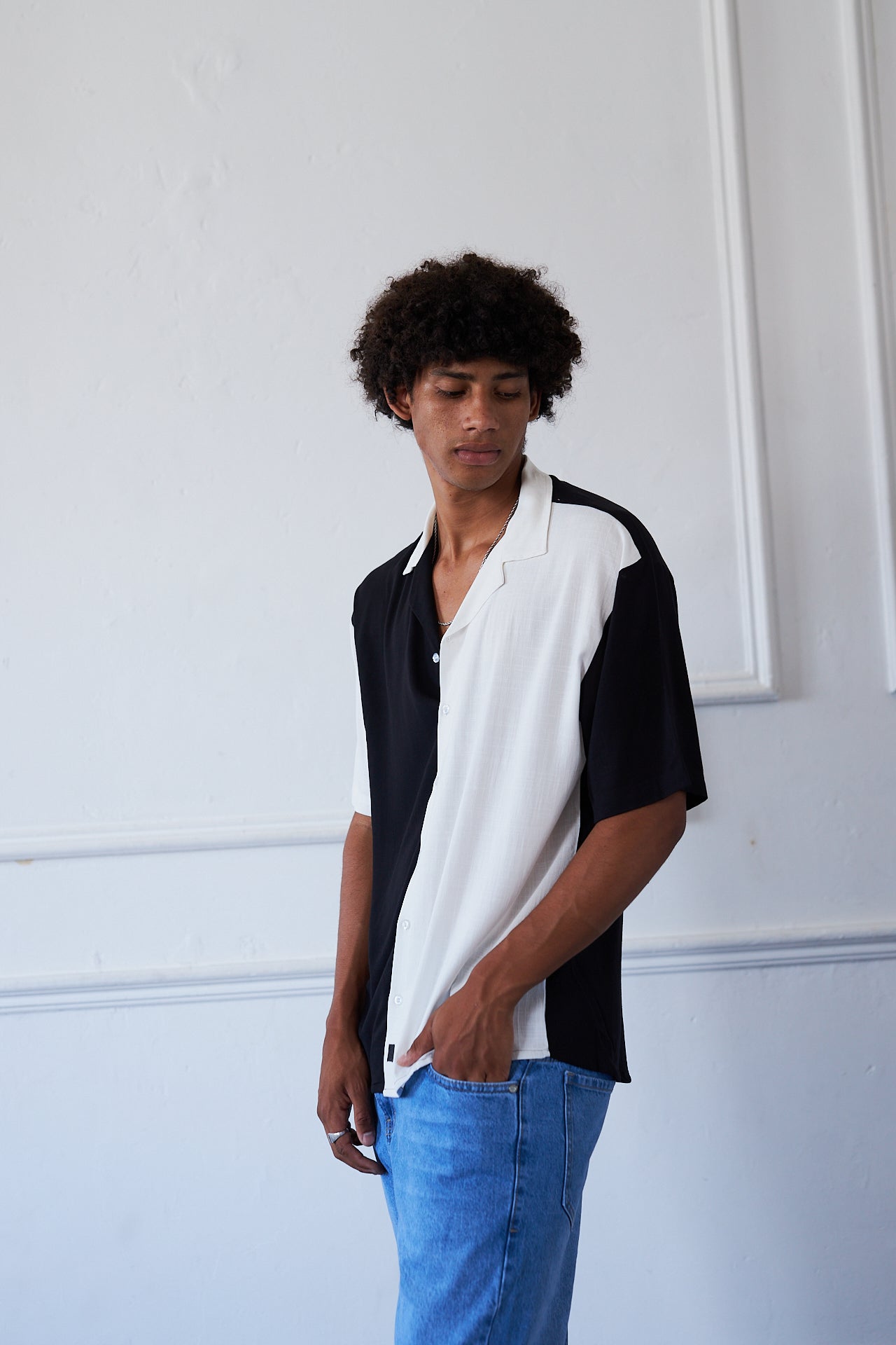 Ibiza Vintage Linen Shirt - Blanco/Negro