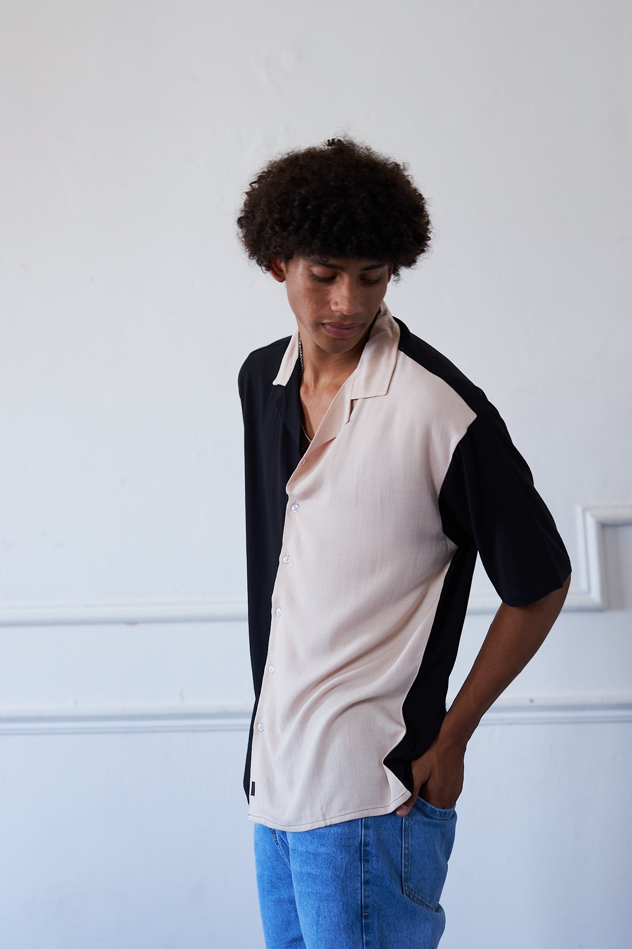 Ibiza Vintage Linen Shirt - Negro/Beige