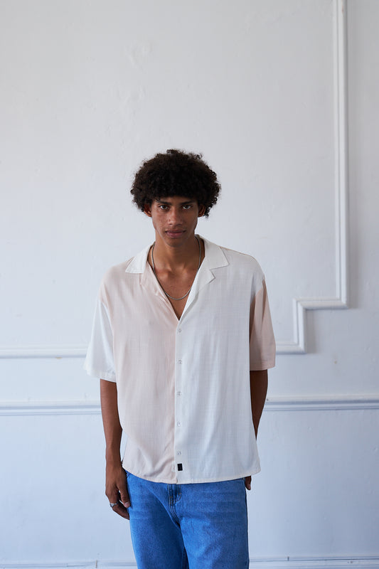 Ibiza Vintage Linen Shirt - Beige/Blanco