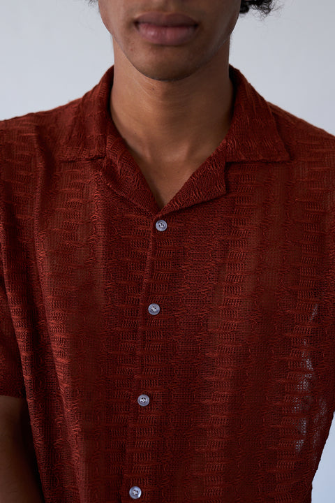 Essential Textured Shirt - Terracotta