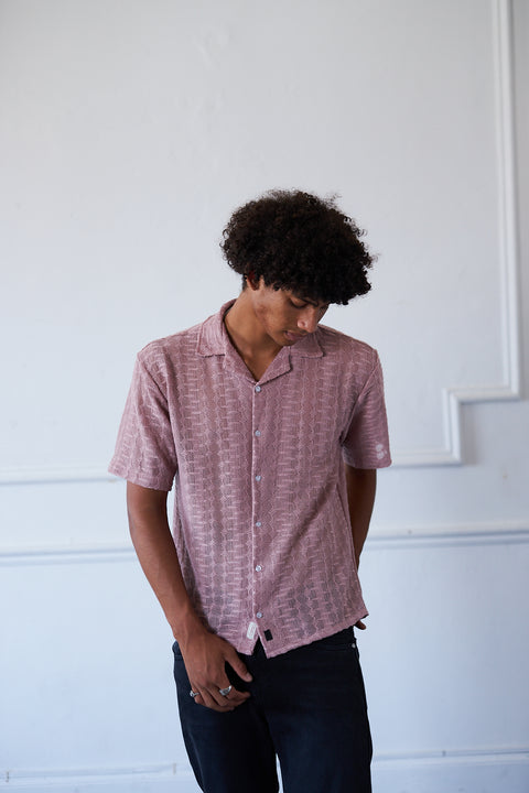 Essential Textured Shirt - Rosewood