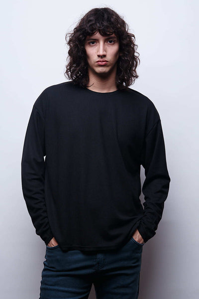 Waffer Essential Long Sleeve Tee - Negro