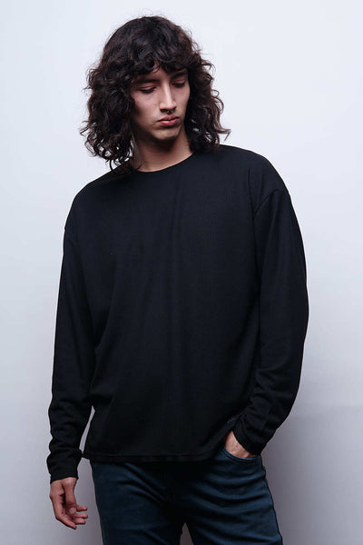 Waffer Essential Long Sleeve Tee - Negro