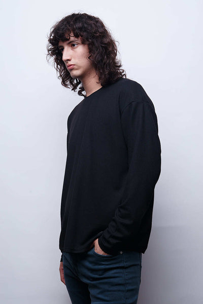 Waffer Essential Long Sleeve Tee - Negro