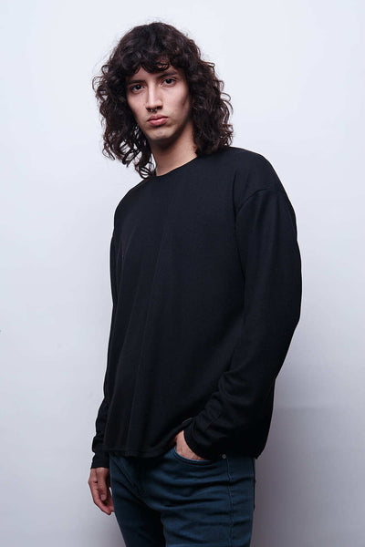 Waffer Essential Long Sleeve Tee - Negro