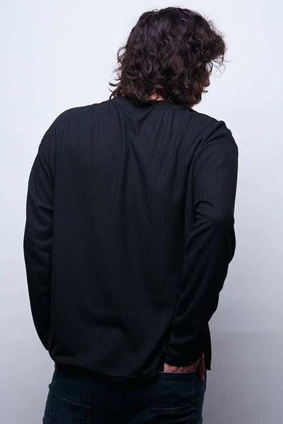 Waffer Essential Long Sleeve Tee - Negro