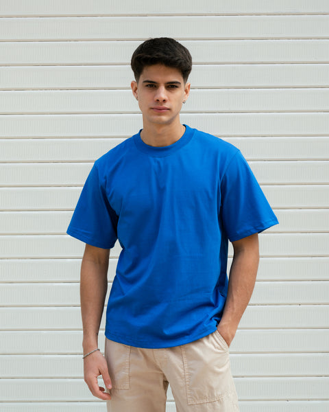 Camiseta Semi Boxy 20/1 - Azul Royal