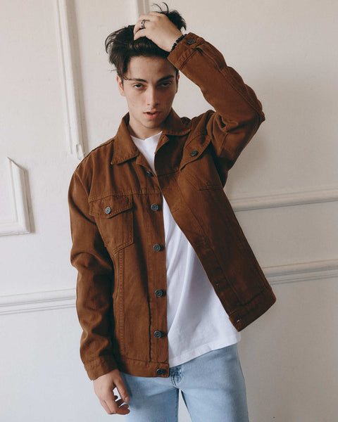 Oversized Denim Jacket - Marrón