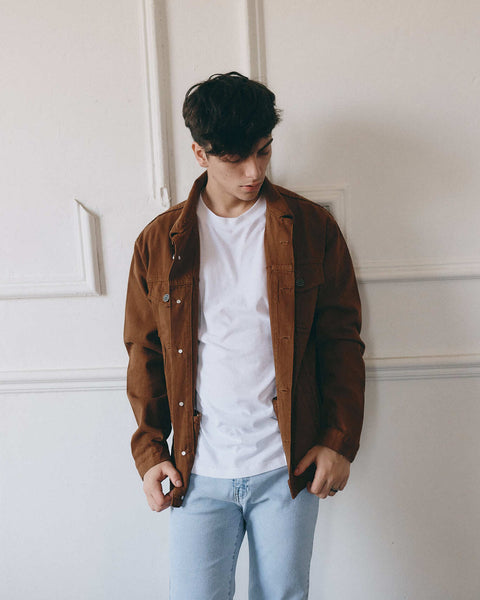 Oversized Denim Jacket - Marrón