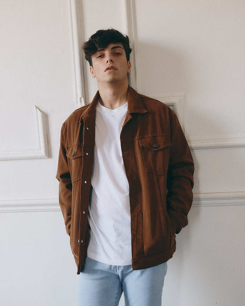 Oversized Denim Jacket - Marrón