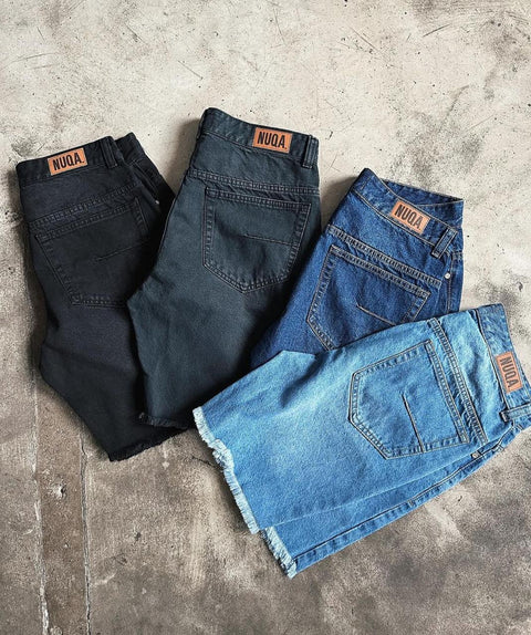Regular Fit Denim Short - Charcoal