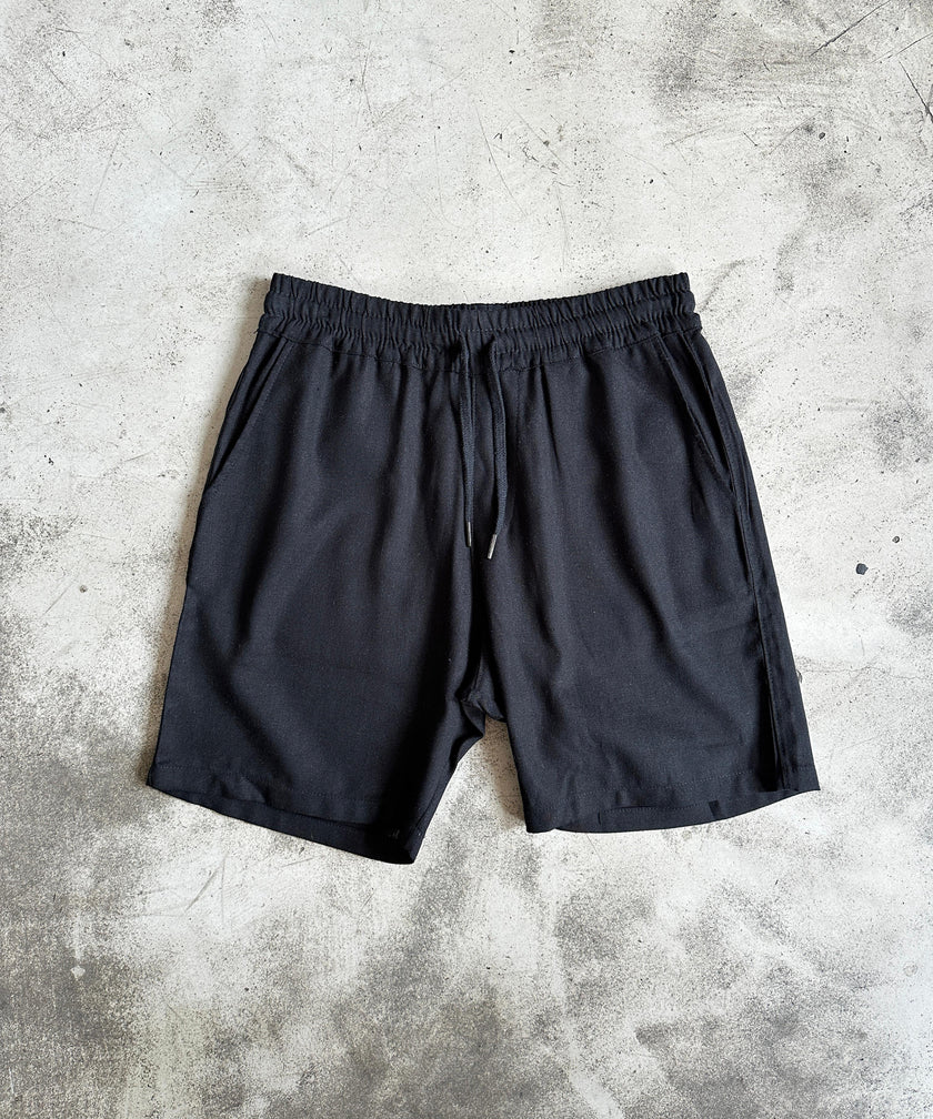 Comfort Linen Short - Negro – Nuqa