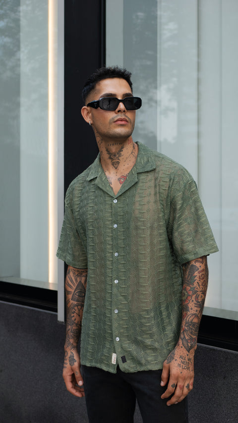 Essential Textured Shirt - Olive