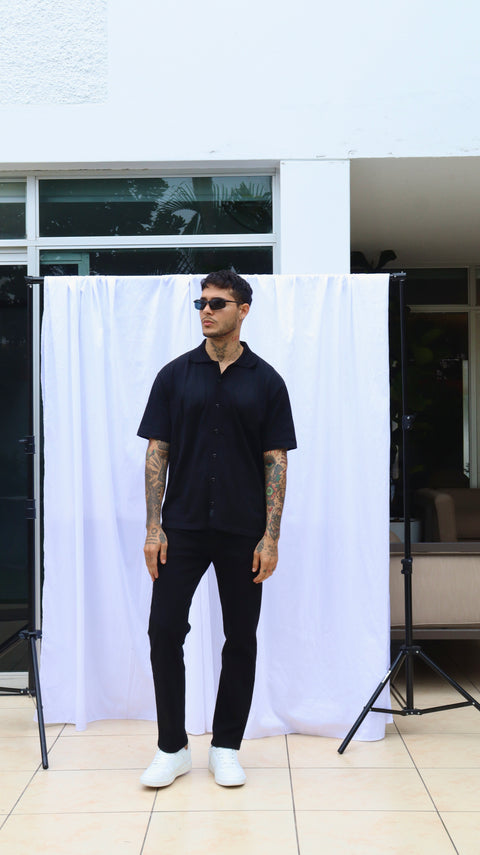 Essential Knitted Shirt - Midnight Blue