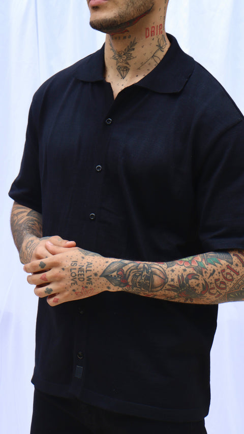 Essential Knitted Shirt - Midnight Blue