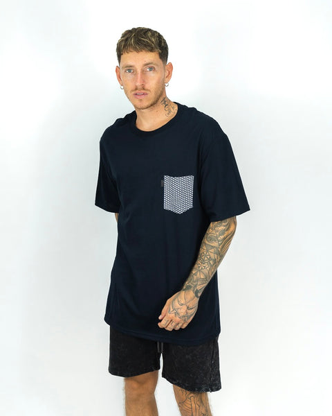 Oversized Ibiza Pocket Tee - Azul Noche