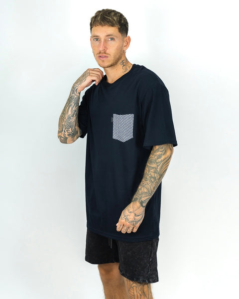 Oversized Ibiza Pocket Tee - Azul Noche