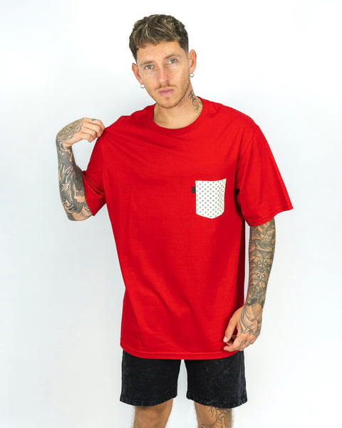 Oversized Ibiza Pocket Tee - Rojo
