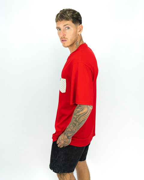 Oversized Ibiza Pocket Tee - Rojo