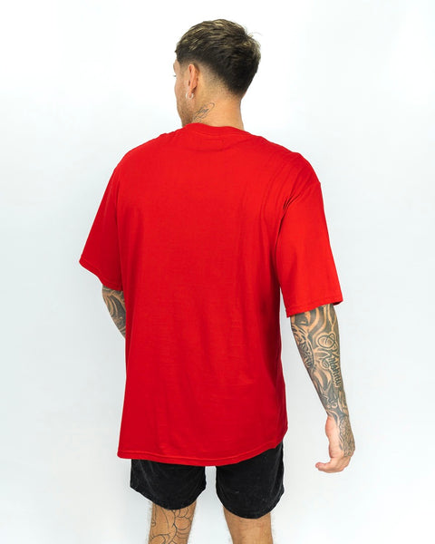 Oversized Ibiza Pocket Tee - Rojo