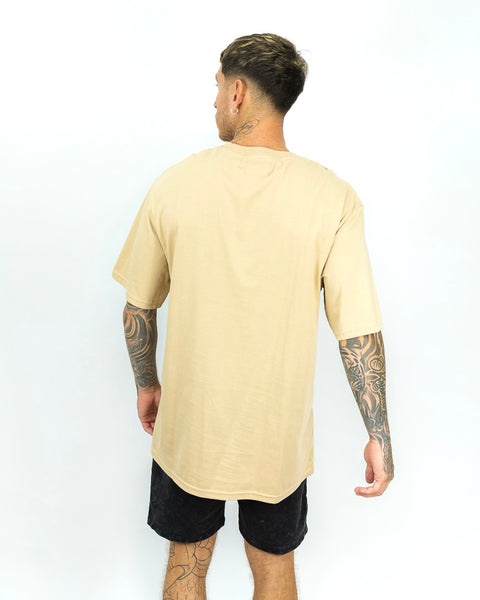 Oversized Ibiza Pocket Tee - Beige