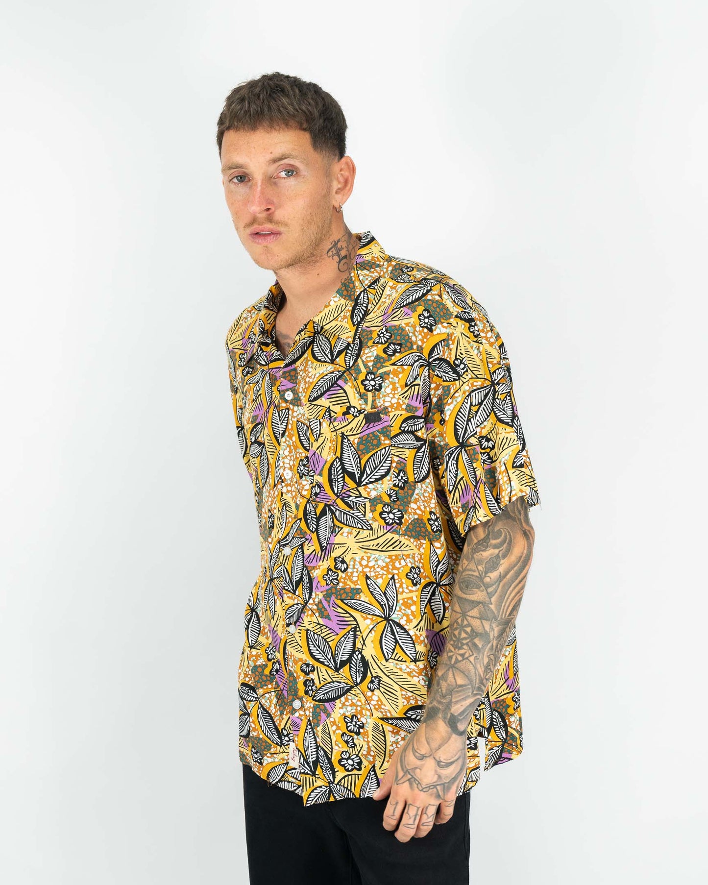 Quimera Palms Shirt - Amarillo