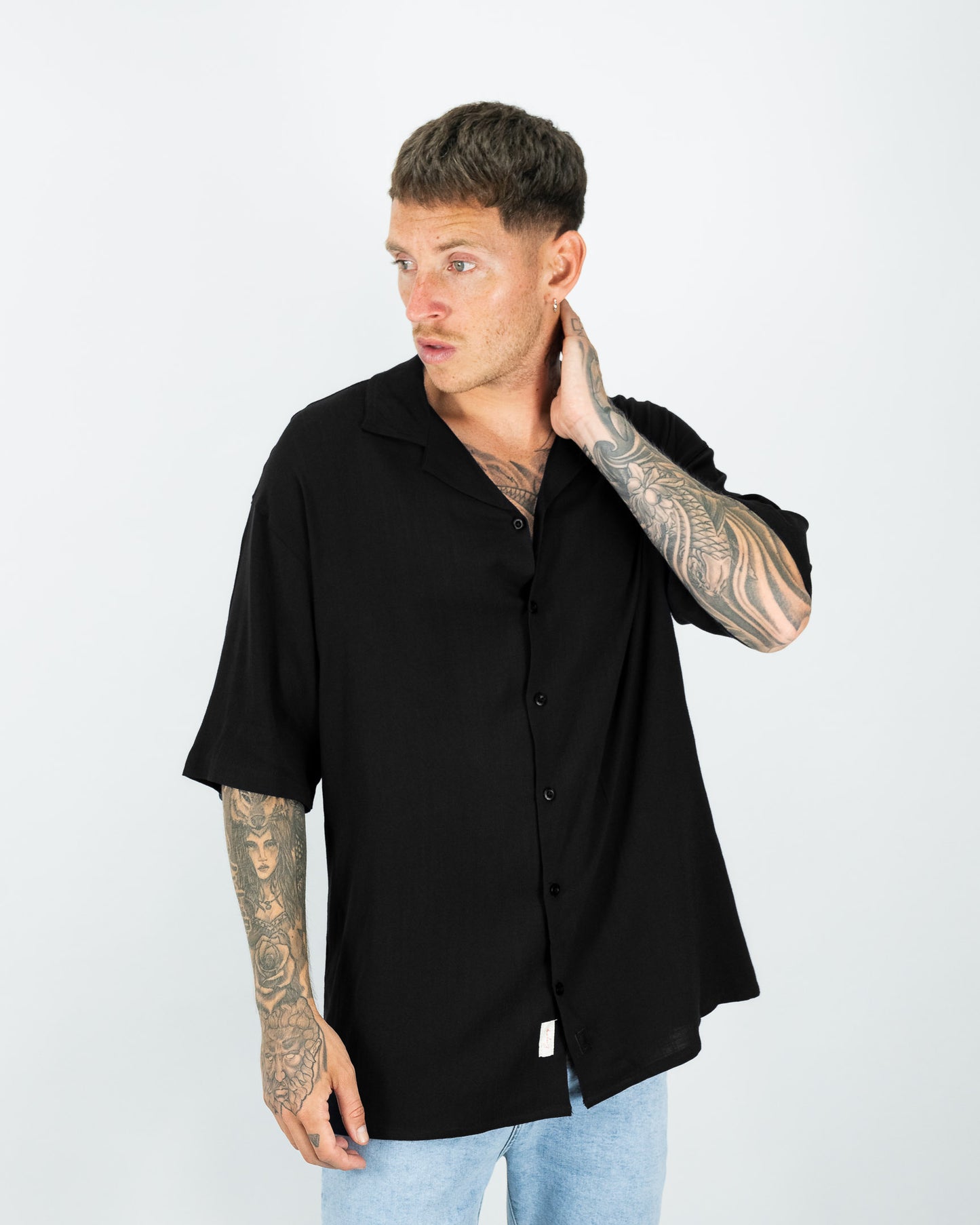Oversized Ibiza Linen Shirt 23 - Negra