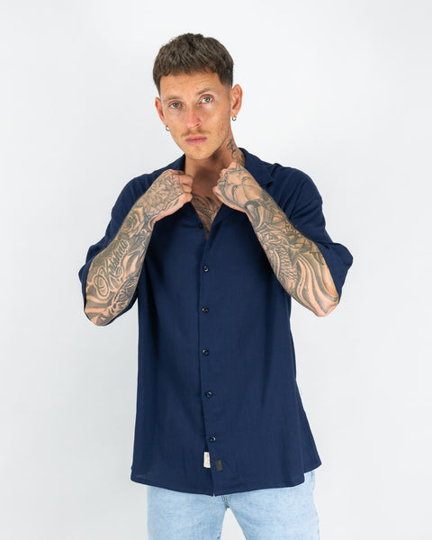 Oversized Ibiza Linen Shirt 23 - Azul