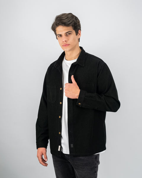 Corduroy Overshirt - Black