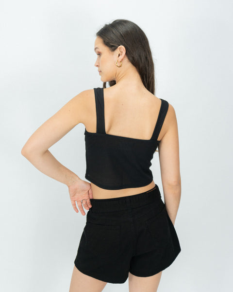 Slim V Waffer Top - Black
