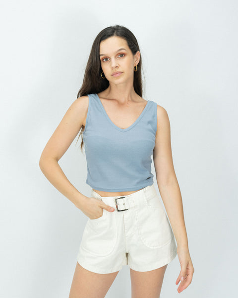 Slim V Waffer Top - Lavanda