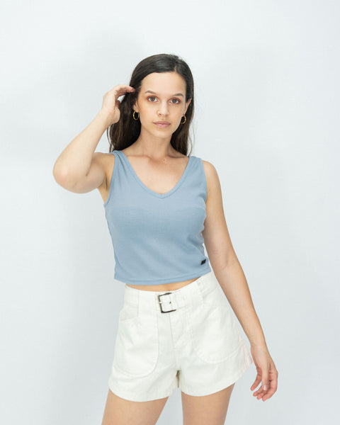 Slim V Waffer Top - Lavanda