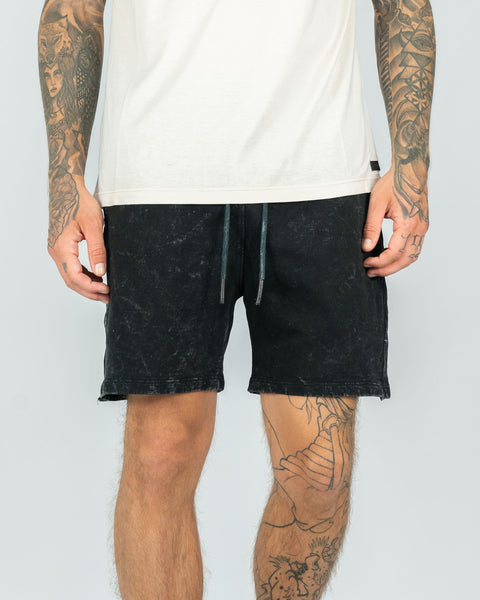 Chrome Washed Terry Short - Negro