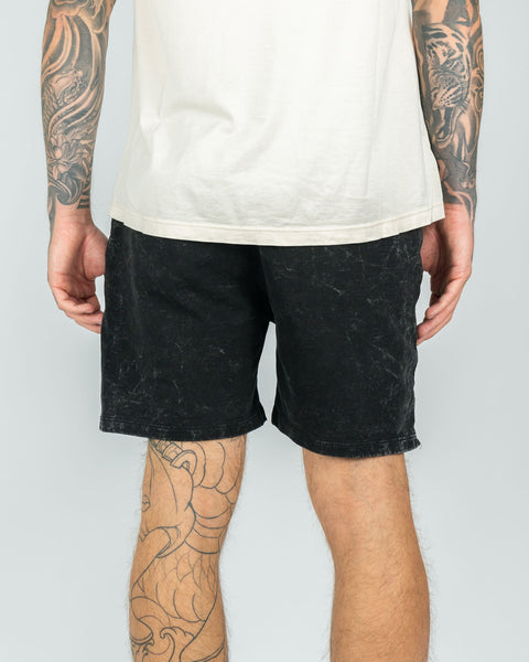 Chrome Washed Terry Short - Negro