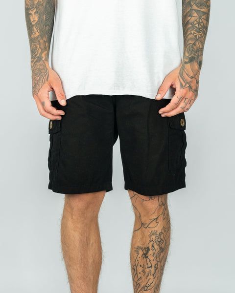 Washed Cargo Short - Negro