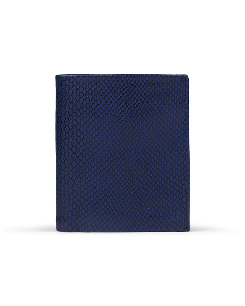 Slim Leather Wallet - Azul Escamas/Rojo