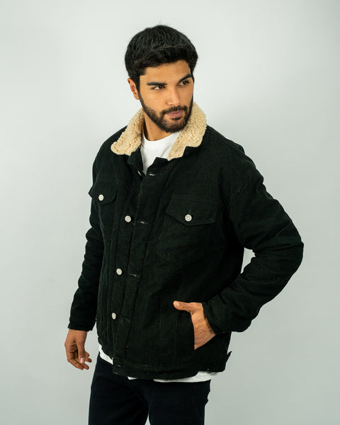 BB Cord Sherpa Jacket - Negra