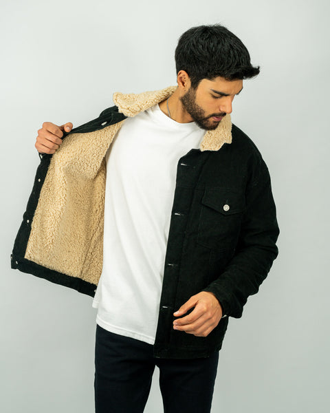 BB Cord Sherpa Jacket - Negra