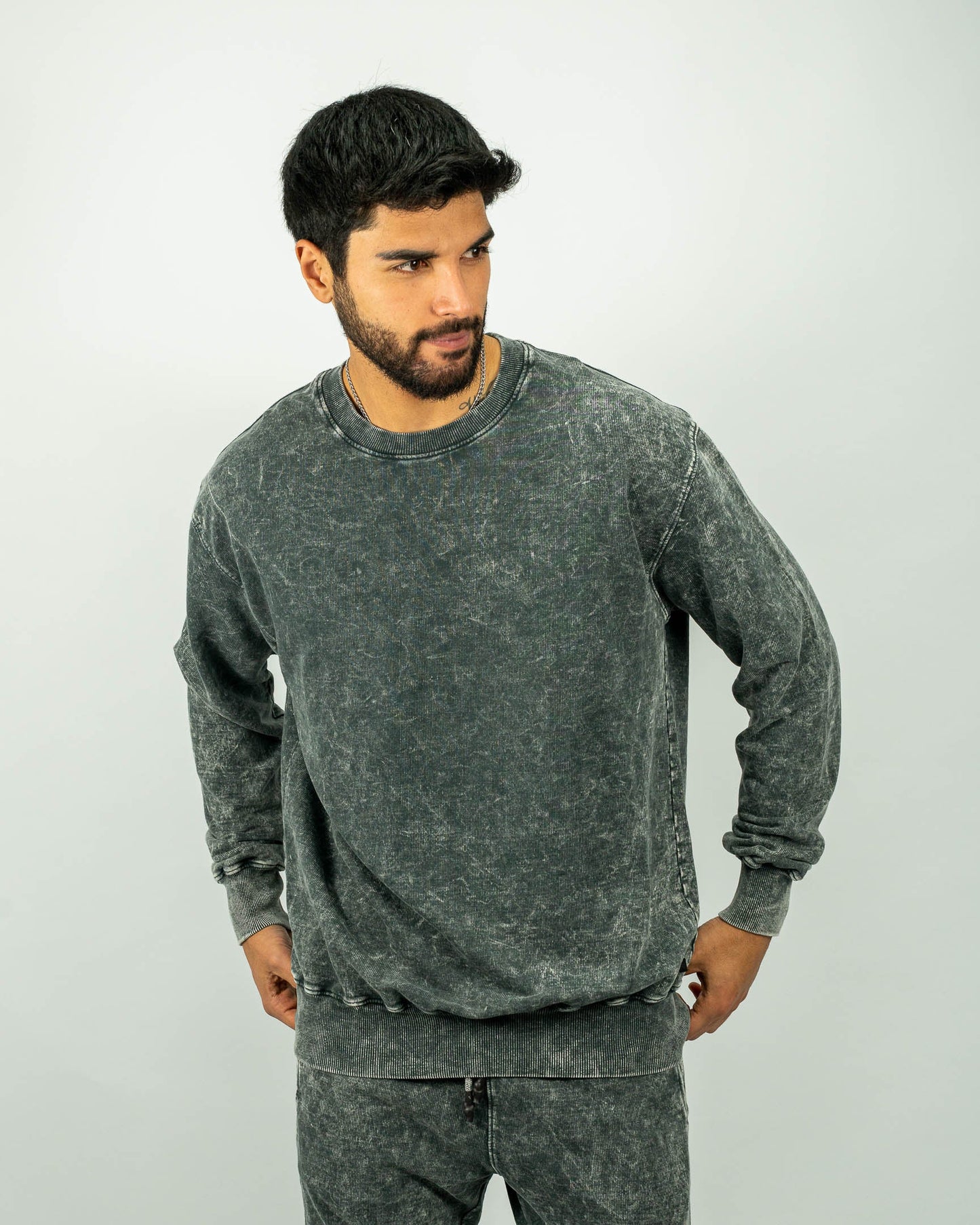 Essential Washed Sweater - Acero