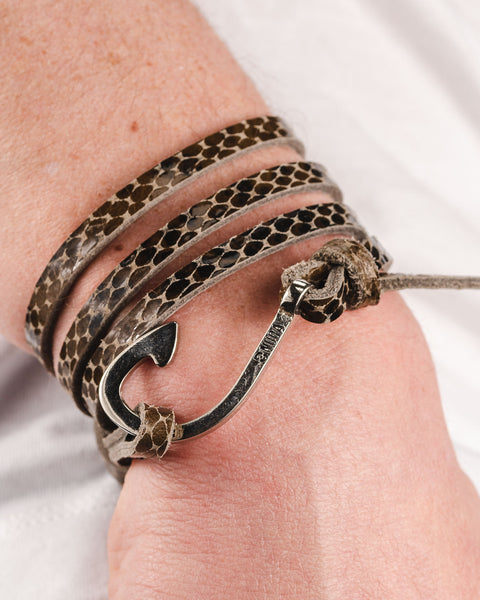 Leather Hook Bracelet - Reptil