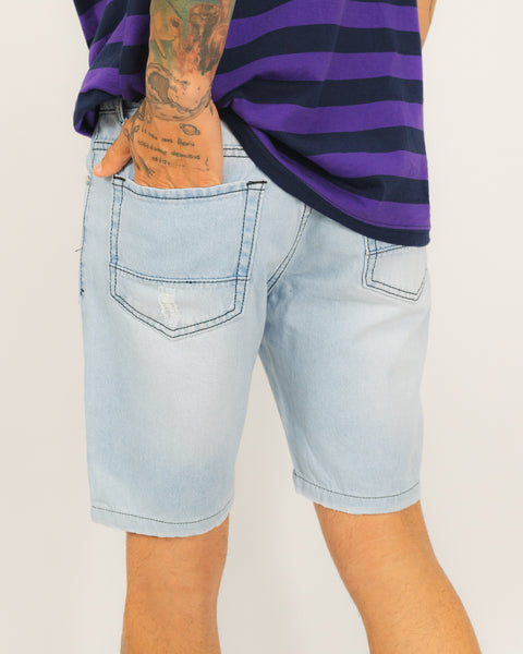 Denim Short Rasgado 2022 - Hielo