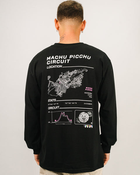 Machu Picchu Long Sleeve Tee - Negro