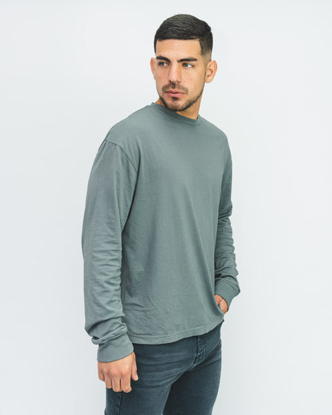 Premium Pima Long Sleeve Tee - Plomo