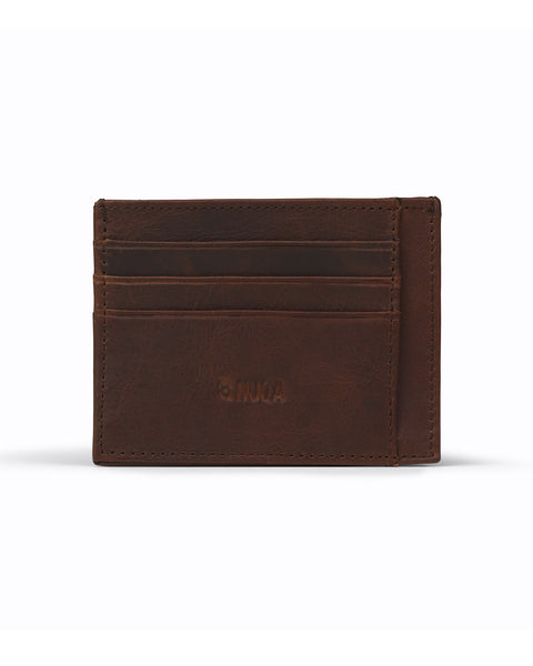 Compact Leather Cardholder - Vintage Brown