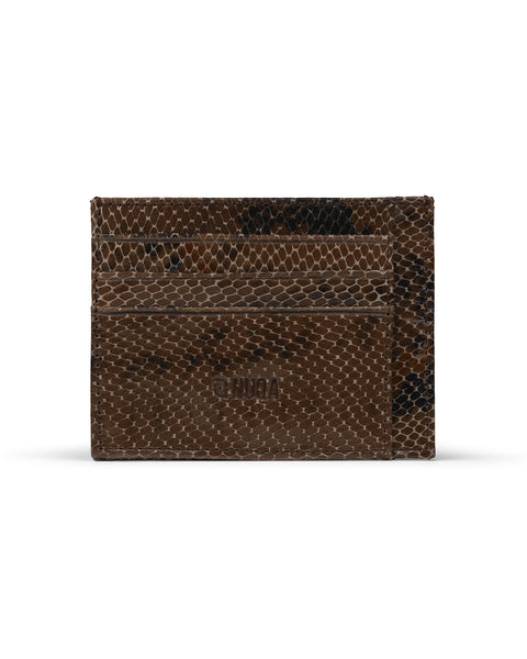 Compact Leather Cardholder - Brown Viper